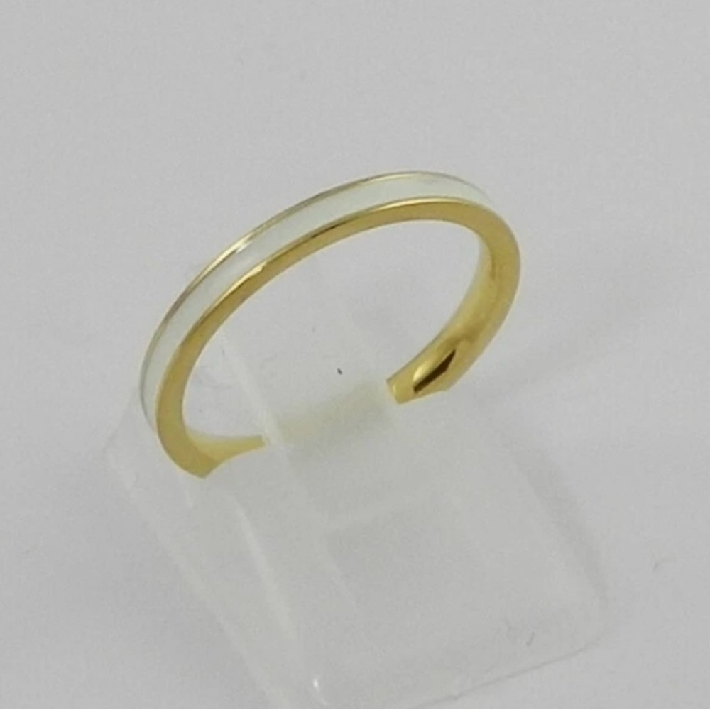 Adornia Elegant White and Gold-Tone Women's Ring Size 5 NWT